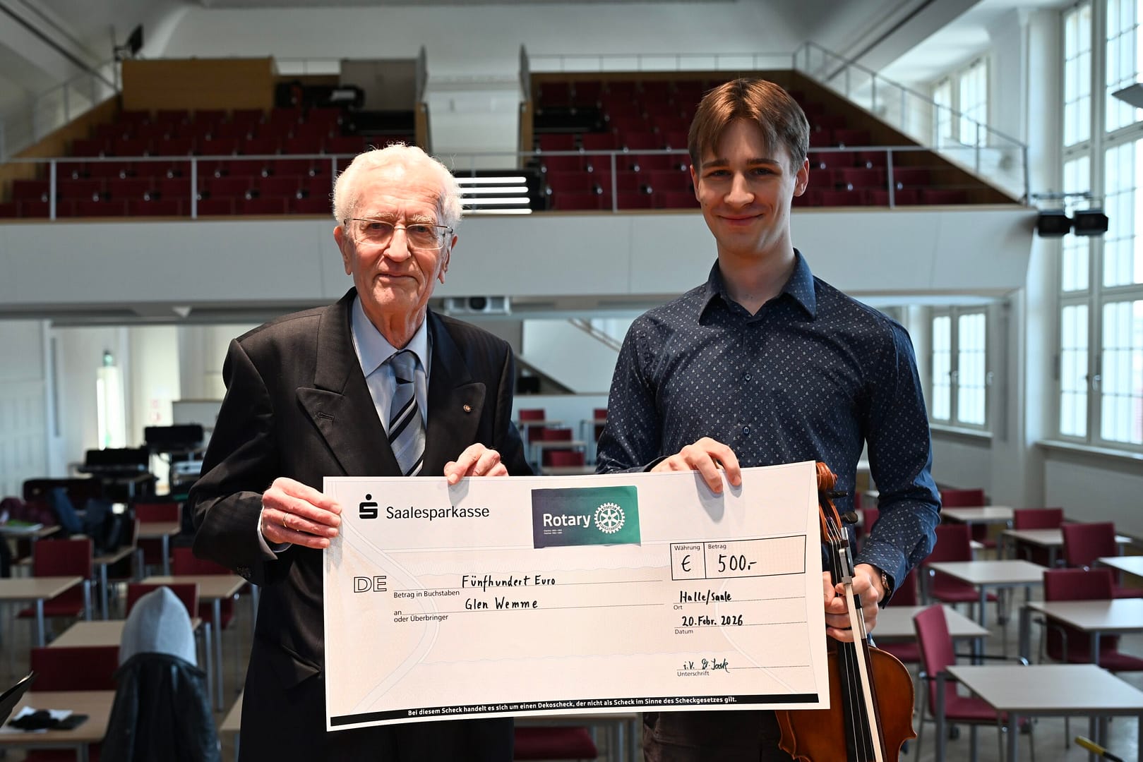 Glen Wemme erhält Rotary-Förderpreis